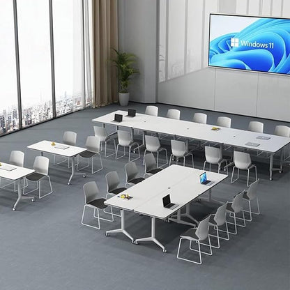 Conference Room Table, Folding Conference Table with Flip-Top Design, Mobile Seminars Dynamic Meetings Training Tables for Offices, Classrooms, and Meeting Room (6, 1915, 70.8)