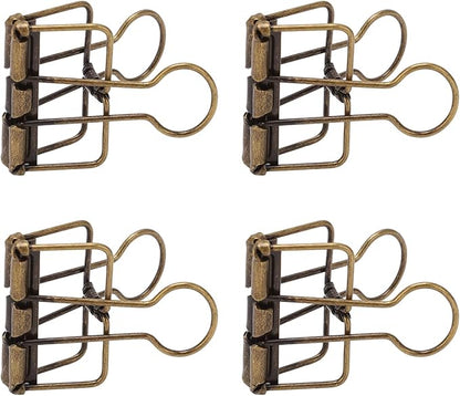 Clips 32mm Metal, 50 Pieces Strong Clamping Force, Hollow Design, Bronze - Assorted Sizes, Medium Shaped Paper Clips, Cute Office and School Supplies (Antique Bronze)