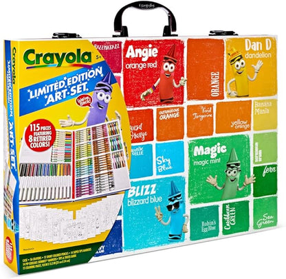 Crayola Limited Edition Coloring Set (115pcs), Kids Drawing Supplies Kit with Crayons, Markers & Colored Pencils, Birthday, Holiday & Christmas Gift for Kids, 5+