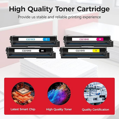 C3210K0 C3210C0 C3210M0 C3210Y0 Toner Cartridge (4-Pack with Chip) Replacement Compatible for Lexmark C3224dw C3326dw C3426dw MC3224adwe MC3224dwe MC3224i MC3326adwe MC3326i MC3426adw MC3426i Printer