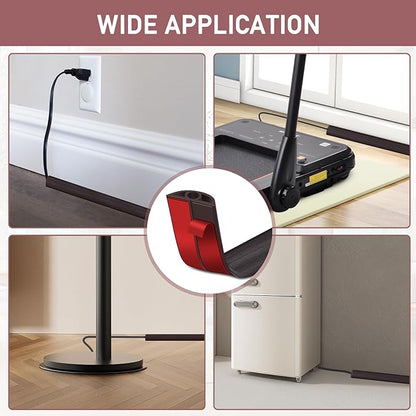Floor Cord Cover Self Adhesive Cord Hider Floor Extension Cord Covers for Floor Power Cord Protector Cable Management Prevent Cable Trips Cable Cavity 0.32" W x 0.32" H (Dark Walnut, 10Ft)