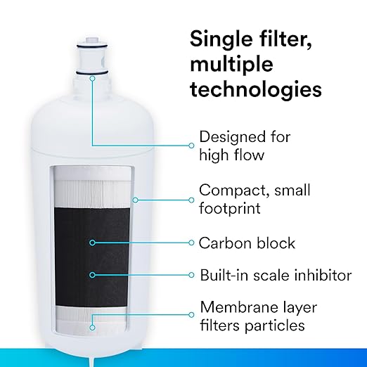 3M Water Filtration Products Replacement Cartridge for Commercial Ice Maker Machines HF90-S for High Flow Series ICE190-S, Reduces Cysts, Sediment, Chlorine Taste and Odor