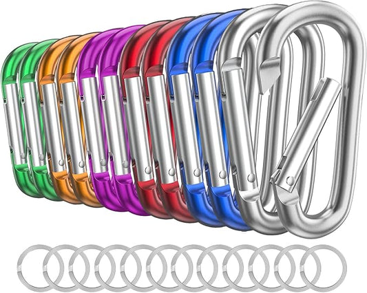 Carabiner Keychain Clip -3" Aluminum Carabiner D Ring, Caribeener Clips, Spring Snap Hook for Keychain Clip