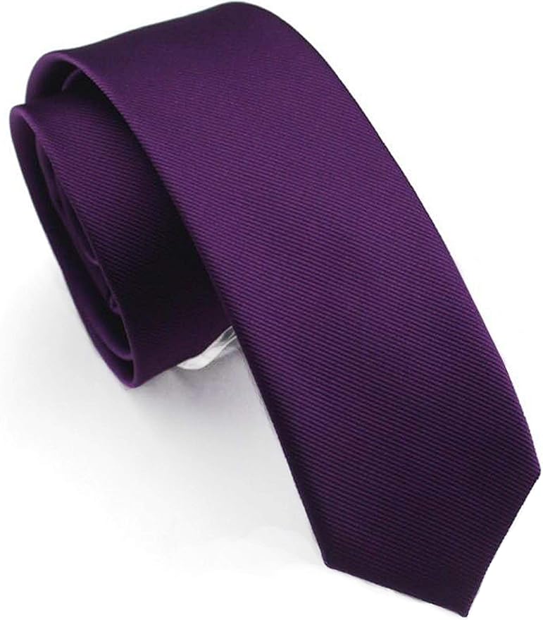 JEMYGINS 2.4" Solid Color Skinny Tie and Pocket Square with Tie Clip Sets for Men (6cm)