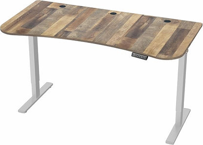 VIVO Electric 63 x 32 in Standing Desk, Memory Height Adjustment, 1B Series, Reclaimed Wood Top Gray Frame, DESK-KIT-1G1P