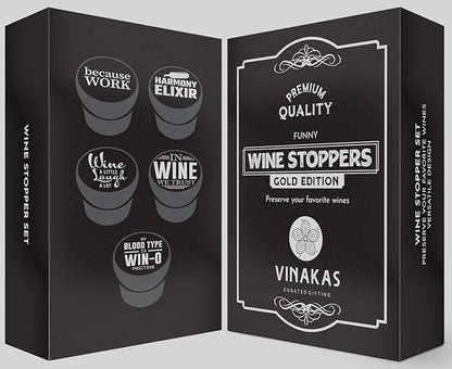 Silicone Wine Bottle Stopper Set – Funny Wine Caps, Spill-Proof & Airtight – Wine Unique Gifts for Women, Perfect Gifts for Mom & Wine Lovers