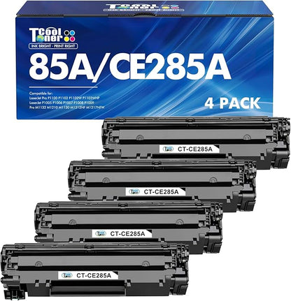 Cool Toner Compatible CE285A 85A Toner Replacement for HP 85A CE285A P1102w Toner Cartridge for HP LaserJet Pro P1102w M1212nf MFP P1109w M1217nfw P1102 P1100 M1132 M1210 1102w Printer (Black, 4-Pack)