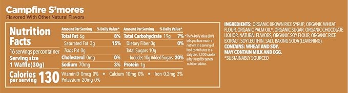GU Energy Stroopwafel Campfire S'mores Sports Nutrition Waffle, Caffeine-Free, and Kosher dairy, On-the-Go Energy for Any Workout, 16 Count