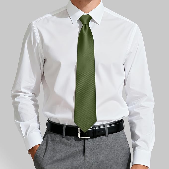 Fineknot Black Ties for Men, Formal Neckties for Men, Solid Color Mens Ties for Business, Wedding, Party, Mens Neck Tie
