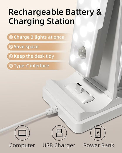 EZVALO 3-Port USB-C Charging Station for Cabinet Light, Multi-Light Storage & Charging Base, Designed for Strip Lights Under 9.5 inches (Power Supply and Adapter are not Included)