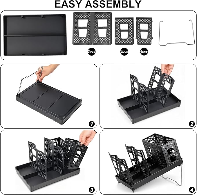 Cup and Lid Holder, Coffee Cup Holder with Straw Organizer, Adjustable Plastic Cup Dispenser, Upright Paper Cup Storage, for Countertop, Coffees Station, Office, Bar Restaurant, Breakroom