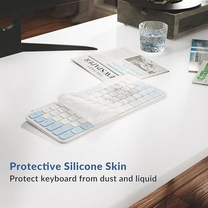Keychron B1 Pro Ultra-Slim ZMK/Launcher Wireless Bluetooth 2.4 GHz/Wired Connection Keyboard for Mac Windows Linux - Retro Blue