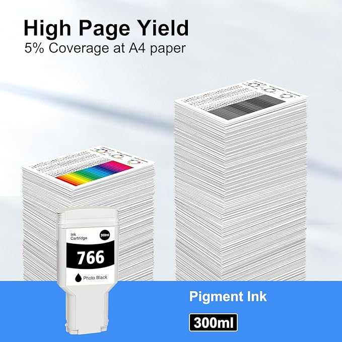 766 Ink Cartridge Photo Black P2V94A Pigment 766 PBK Ink Replacement for 766 Ink Cartridge for DesignJet XL 3600 3600dr Series Printer Ink 1-Pack 300ml