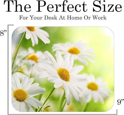 Floral Pattern Flower Mouse Pad Mat Mousepad for Desk Computer Laptop PC Gaming Home or Office Gift for Her Flowers (Daisy MP102)