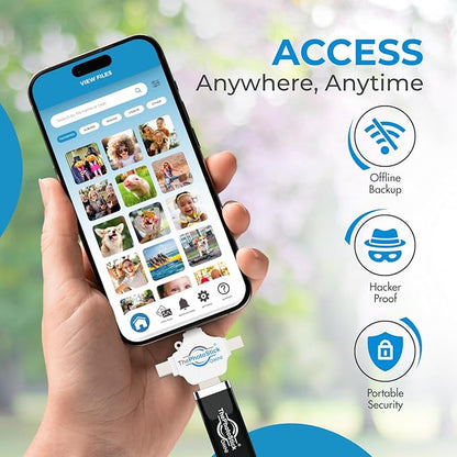 ThePhotoStick® Omni 128GB USB Flash Drive & Memory Stick – Photo & Video Backup for iPhone, Android, Mac & PC – Multiport Connection to Easily Store & Transfer Files