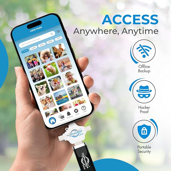 ThePhotoStick® Omni 128GB (2 Pack) - Photo & Video Backup and Transfer | Digital File Organizer | USB & Multiport Connection for Phones, Tablets and Computers | Portable Memory | External Storage