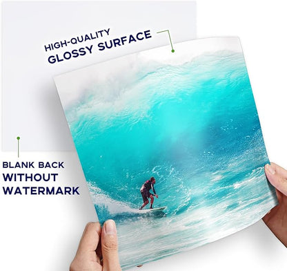 Glossy Photo Paper 8.5x11 Inch, Goefun 200GSM/54LB Inkjet Printer Paper for Dye Ink,100 Sheets