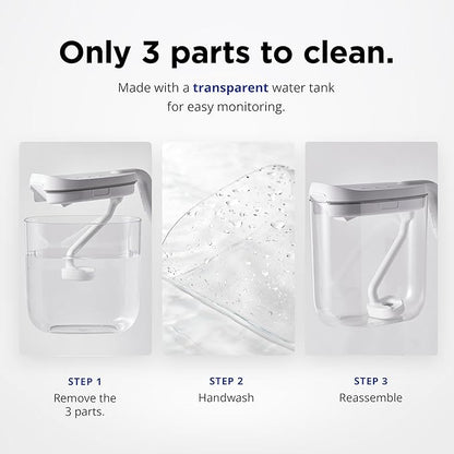 Carepod Mini 21P Ultrasonic Cool Mist Humidifier Whisper-Quiet Filter-Free Easy Clean - Only 3 Washable Parts to Clean, Auto Shut-off, 0.74gal 2.8l Tank, Nursery, Baby, Kids Bedrooms