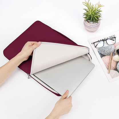 DOMISO Laptop Case Laptop Sleeve Cover Compatible with 15 inch MacBook Air M4/A3241 2025, M3/A3114,M2/A2941,15 inch MacBook Pro A1990 A1707,Compatible with Dell XPS 15 Plus with Small Case,Wine