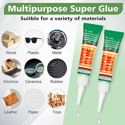 36 X 3g Super Glue Clear, Strong Adhesive,Super Glue Fast Drying Cyanoacrylate Glue for Wood,Rubber,Leather, Plastic, Metal, Rhinestone Jewelry, DIY Crafts and More