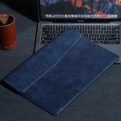 Leather Laptop Sleeve 13 Inch Compatible with MacBook Air M4 M3 M2 M1 2025-2018＆MacBook Pro M2 M1 2025-2016,Wear-Resistant and Scratch-Resistant Protective Case Cover,Blue