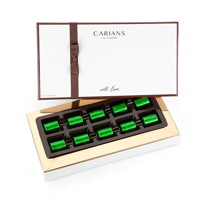 CARIANS Dubai Chocolate Gift Box, Dubai Chocolate Candy with Pistachio and Kunafa, Individually Wrapped Chocolate, Great for Gift Giving, Anniversary, Christmas, Thanksgiving, Halloween, 10 Pc