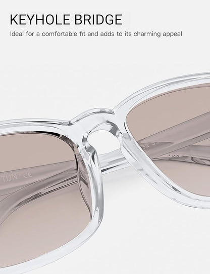 TIJN Blue Light Blocking Glasses for Women Men Clear Frame Square Nerd Eyeglasses Anti Blue Ray Computer Screen Glasses