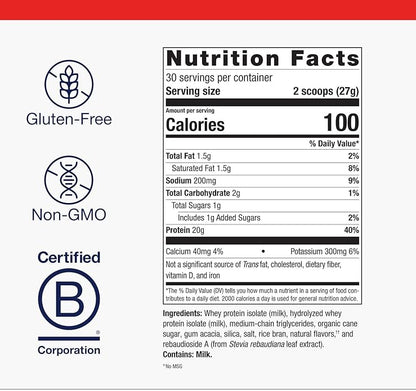 Metagenics Perfect Protein - Cross-Flow Micro-Filtered Whey Isolate & Hydrolyzed Whey - 20g Protein per Serving - Supports Muscle Recovery, Energy & Metabolism - 30 Servings