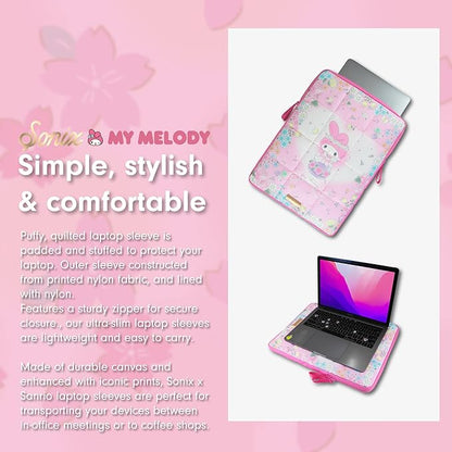 Sonix x Sanrio | Puffy Laptop Sleeve | 15-16 Inch, Quilted Pillow Puffer Laptop Carrying Case, Computer Sleeve | My Melody Fairy 50th Anniversary