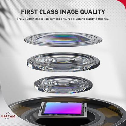 Ralcam Articulating Borescope, Industrial Endoscope Inspection Camera for Android and iOS Smartphone, 8.5mm HD 1080P with 10FT Semi Rigid Cable