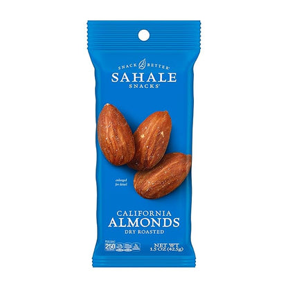 Sahale Snacks California Dry Roasted Almonds, 1.5 oz Grab & Go Bags (18 Packs) - Dry-Roasted Almonds with a Touch of Sea Salt - Non-GMO, Kosher, & Certified Gluten-Free Snacks