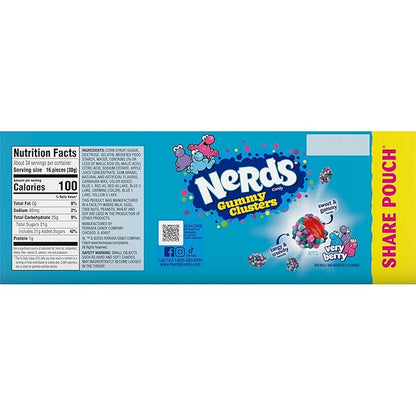 Nerds Gummy Clusters Candy, Very Berry, 3 Ounce (Pack of 24)