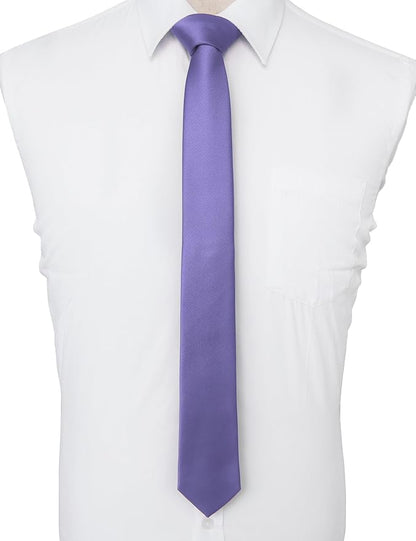 JEMYGINS 2.4" Solid Color Skinny Tie Slim Necktie for Men