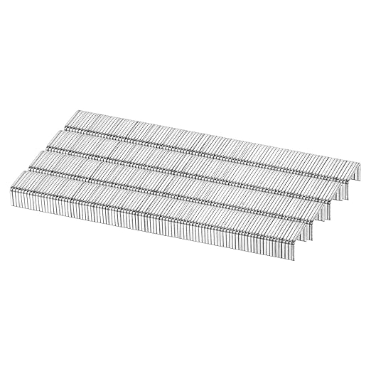 uxcell 22 Gauge Narrow Crown Staples 3/8" x1/4", 2000Pcs Galvanized Steel for Pneumatic, Electric Stapler, White