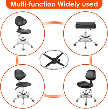 18" Chrome Foot Rest Ring for Drafting Stool or Office Chair,Office Chair Piston Foot Ring,Foot Rest (Silver, 18'')