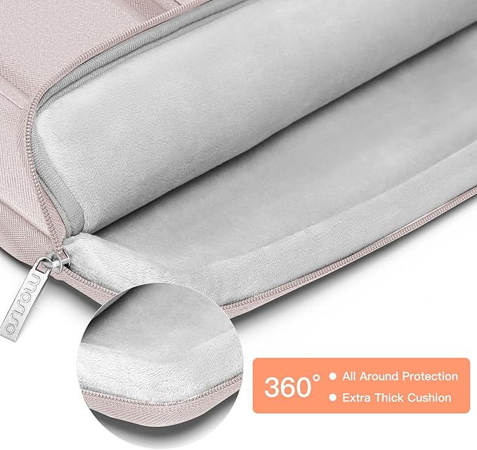 MOSISO 360 Protective Laptop Case 13.3 inch, 13-13.3 inch Laptop Sleeve Compatible with MacBook Air/Pro 13 / Pro 14, HP Dell ASUS Lenovo,Side Open Bag with 2 Raised&1 Flapover Pockets, Stone Gray