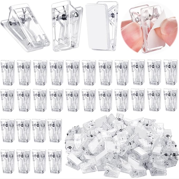 100PCS Adhesive Clips for Hanging, Plastic Tapestry Wall Clip for Office Home Decorations