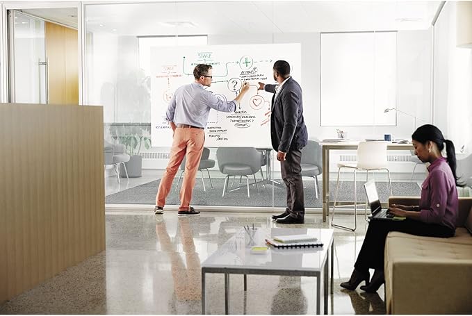 Post-it Dry Erase Whiteboard Film Surface for Walls, Doors, Tables, Chalkboards and More, Removable Sticky White Board for Wall, Stain-Proof, Easy Installation, 6 ft x 4 ft Roll