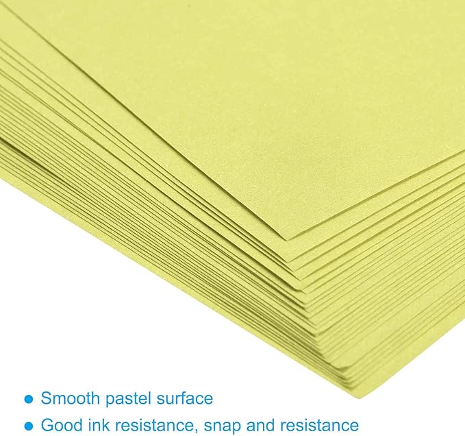 MECCANIXITY 50 Sheets Colored Copy Paper 8.3 x 5.8 Inch Printer Paper 80gsm Light Yellow for Office Printing, Document Copying, Invitations, Forms, Art Projects