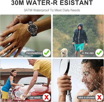 CHEETAH Minimalist Waterproof Quartz Watches for Men with Leather Strap, Auto Date