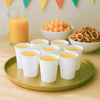MATICAN Disposable Coffee Cups, 200-Pack 8-oz Bulk Paper Cups for Hot or Cold Drinks, White Cups for Office, Parties, and To-Go Use (No Lids)