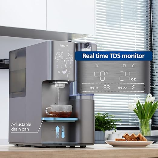Reverse Osmosis Water Filter Countertop, Cold Water Countertop RO System 6 Stage Filtration with UV Light, Instant Boiling Water 6 Temperature Settings NSF/ANSI 372 Certified, TDS Monitor