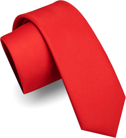 RBOCOTT 2.4“ Solid Color Skinny Tie Business Wedding Necktie for Men(6cm)