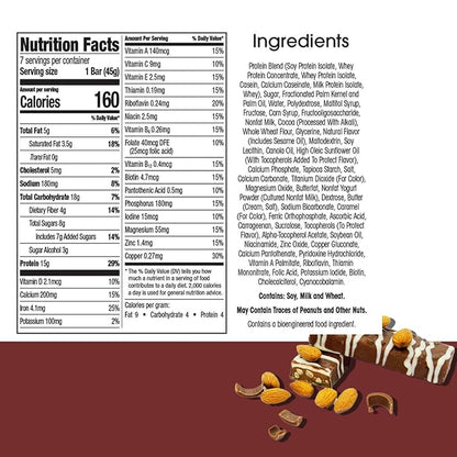 BestMed - High Protein Nutrition Bar - Low-Carb, 15g Protein, Low Sugar, High Fiber, Low Calorie, Meal Replacement Bar (Chocolate Almond, 4 Box - 28 Count)