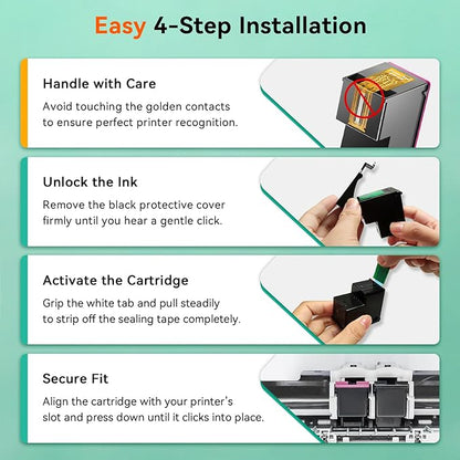 67XL Compatible for HP 67 Ink Cartridges Black Color Combo Pack Used for HP Envy 6055e 6400 6000 6065e 6458e 6455e DeskJet 2855e 4100 4152e 4255e 2755e 2700 2725 2755e 2752 4155e Printer