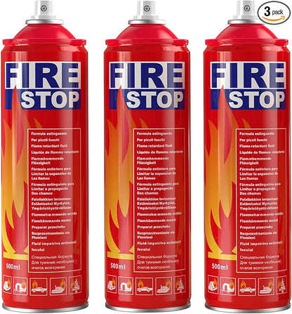 3-Pack Fire Extinguisher for Home, Kitchen, Car, Boat - ABCK Class Extinguisher with Mounting Bracket - Compact & Portable for Emergency Use.