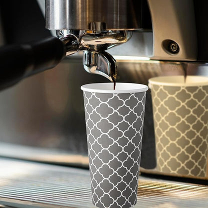 JOLLY PARTY [100 Sets] 20 oz Paper Coffee Cups, Disposable Coffee Cups with Lids,Sleeves and Straws, Hot Cold Beverage Drinking Cup for Water, Coffee or Tea, To-Go Cup Suitable for Office and Travel