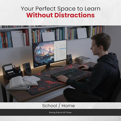 Gaming Mouse Pad XL Desk Mat 35.4x15.7 Inches – Large Mouse Mat with Non-Slip Rubber Base, Smooth Surface for Work & Play, Extended Desk Pad for Office or Gaming Setup