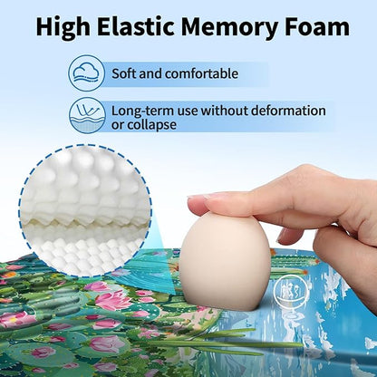 YIWEI Ergonomic Mouse Pad with Wrist Rest - Comfortable Office Mousepad with Memory Foam Wrist Support for Carpal Tunnel Relief, Mouse Pads with Non-Slip Base for Gaming and Home (Cactus)