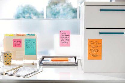 Post-it Super Sticky Notes, Assorted Sizes, 15 Pads, 2X The Sticking Power, Supernova Neons Collection, Neon Colors (Orange, Pink, Blue, Green), Recyclable (4423-15SSMIA)